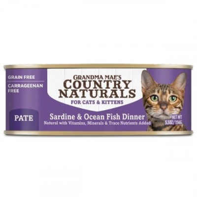 Grandma Mae's Country Naturals 貓罐 無穀物 全貓主食罐 沙甸魚鮮味肉泥 5.5 oz (大量購買可混合味道)