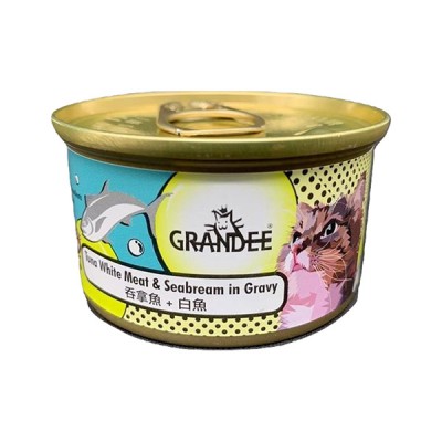 Grandee 天然貓罐頭 吞拿魚+白魚 80G