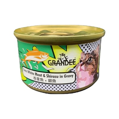 Grandee 天然貓罐頭 無穀物吞拿魚+銀魚 80G